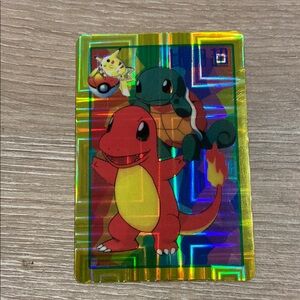 1998 Pocket Monsters Pokemon Bandai Vending Sticker Card Charmander & Squirtle